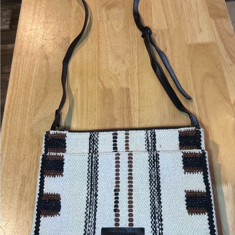 Lucky Brand Black and White Patterned Crossbody Bag
